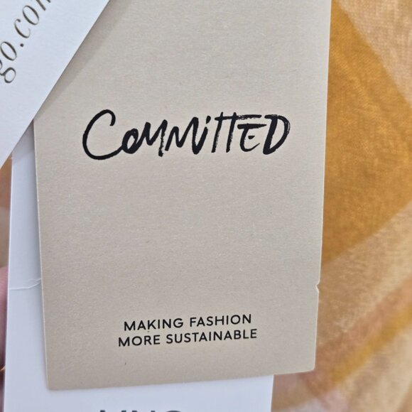 Mango MNG Mustard Yellow Checkered Gingham 100% Cotton Pockets Mini Dress XS - Picture 8 of 15